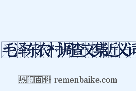 毛泽东农村调查文集近义词是什么意思的图片